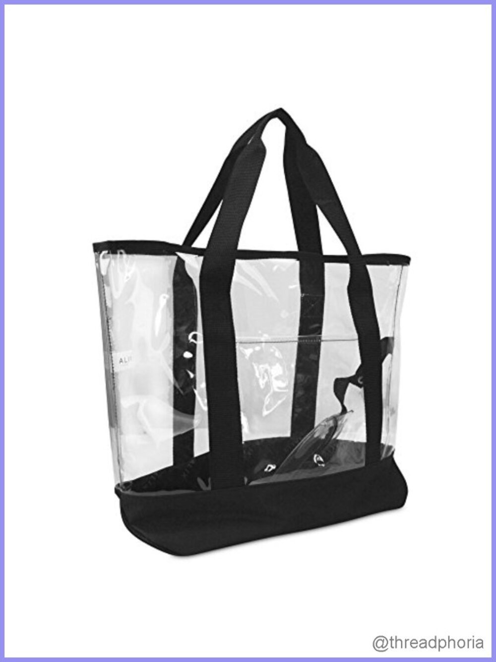 Large Clear Tote Bag PVC See-Through 20x14x6 with Small Pouch